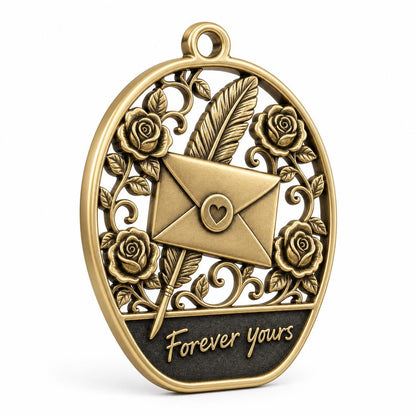 Large Personalized Envelope Ornament | Wedding Keepsake | Antqiue Brass Christmas Decor