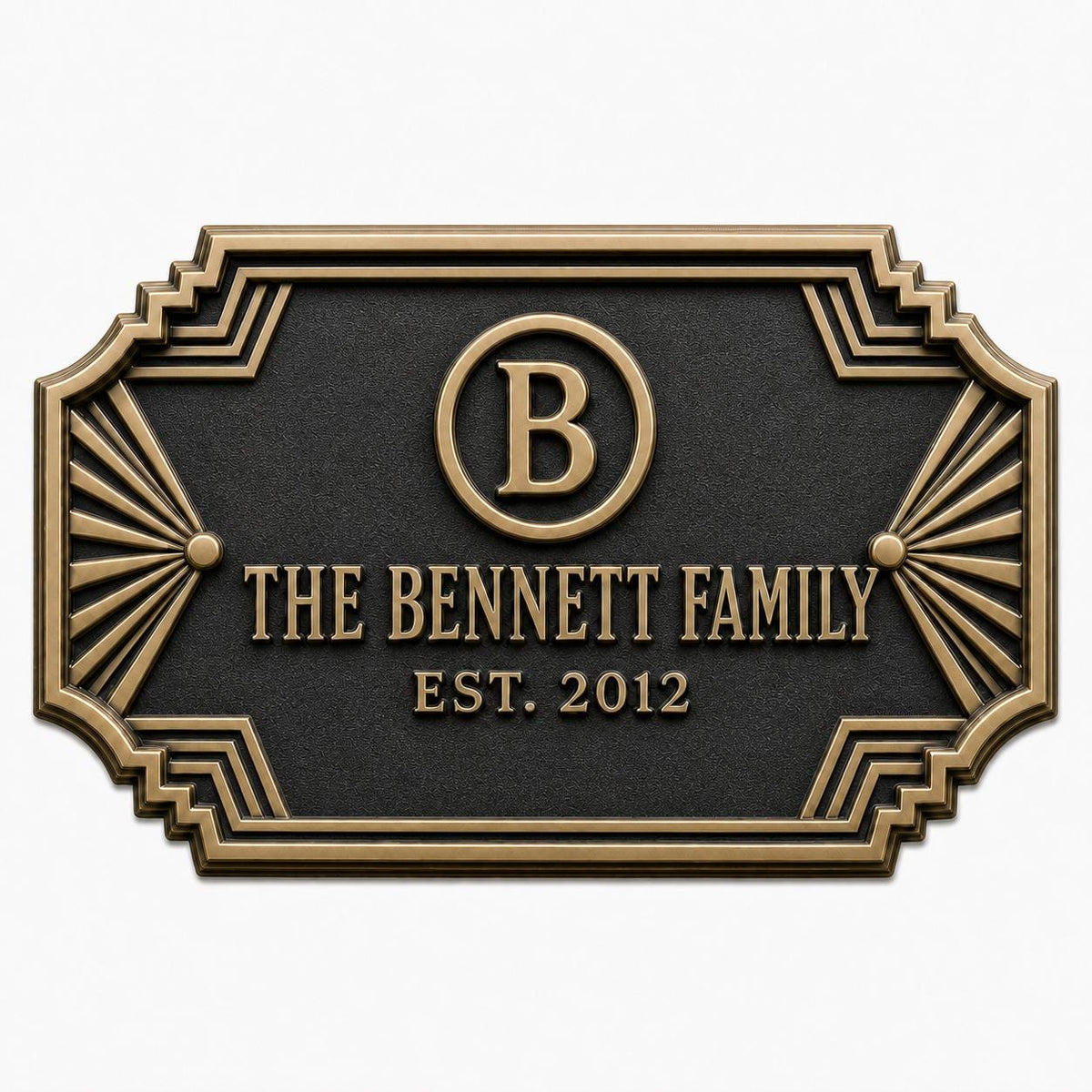 Personalised House Name Sign | Antique Brass Address Plaque | Custom Family Plaques