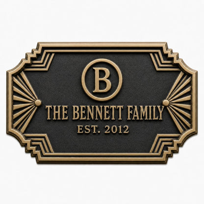 Personalised House Name Sign | Antique Brass Address Plaque | Custom Family Plaques