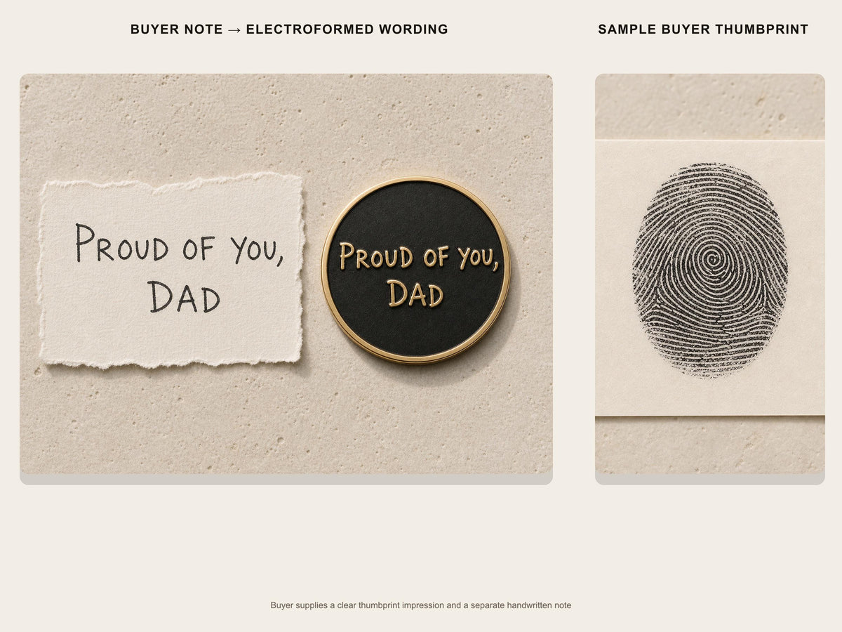 Custom Fingerprint Memorial Plaque, Antique Brass Fingerprint Keepsake, Personalised Handwriting Remembrance Gift