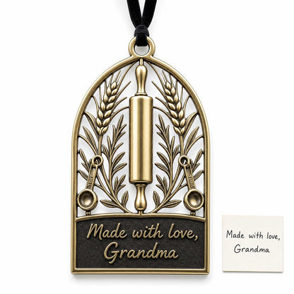 Large Personalized Memorial Ornament | Made with Love Keepsake | Copper Brass Christmas Decor