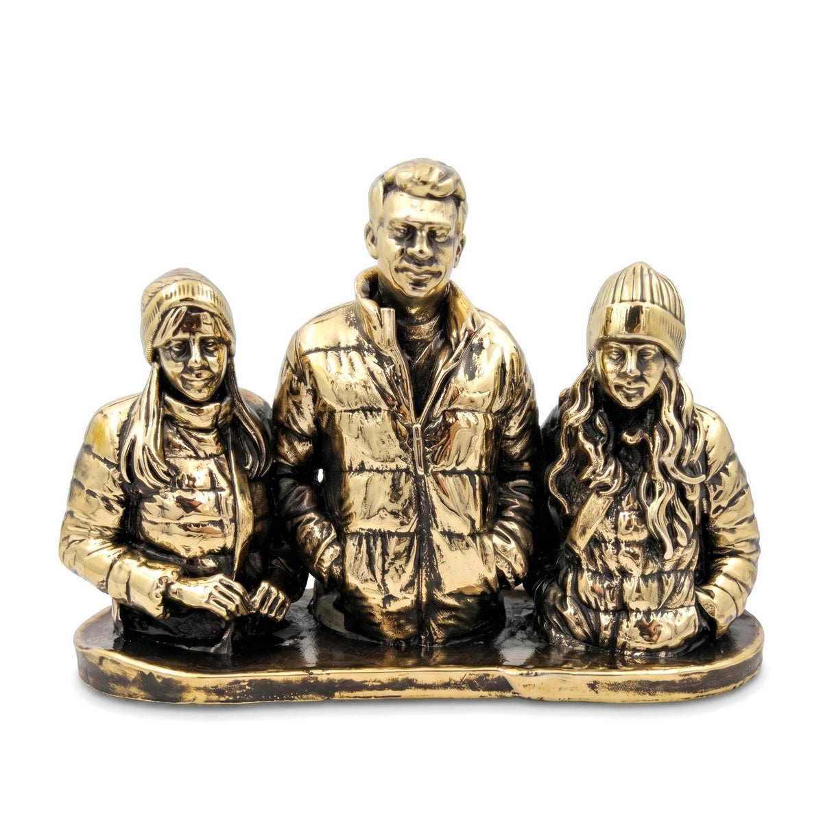Brass Custom Figurine from Photo | Custom Pet, Birthday, Wedding, Graduation Figurine | Personalized Family Sculpture Brass Copper