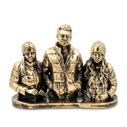 Brass Custom Figurine from Photo | Custom Pet, Birthday, Wedding, Graduation Figurine | Personalized Family Sculpture Brass Copper