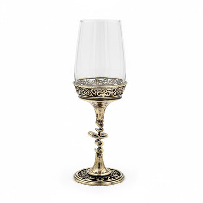 Personalised Wine Glasses Set | Electroformed Stem & Base, Wedding Gift (Set of 1 or 2)