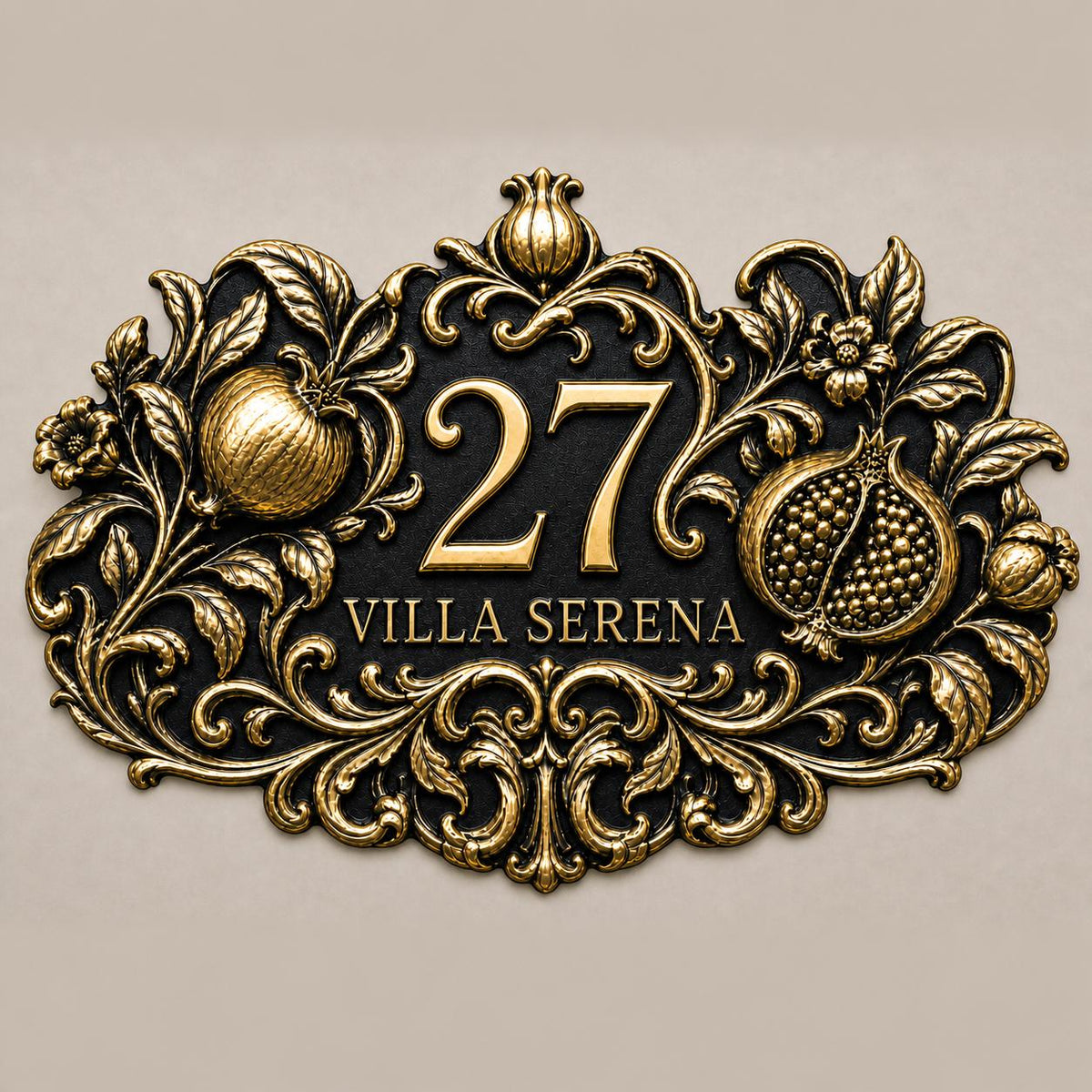 Design Your Own Custom House Number Plaque | Personalized Antique Brass Tropical Address Sign