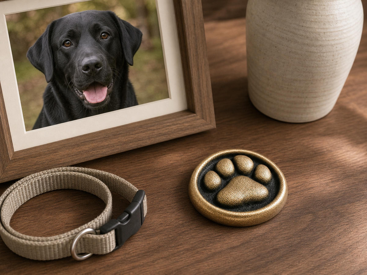 Custom Dog Paw Memorial Plaque, Antique Brass Keepsake, Personalised Dog Paw Print Ornament
