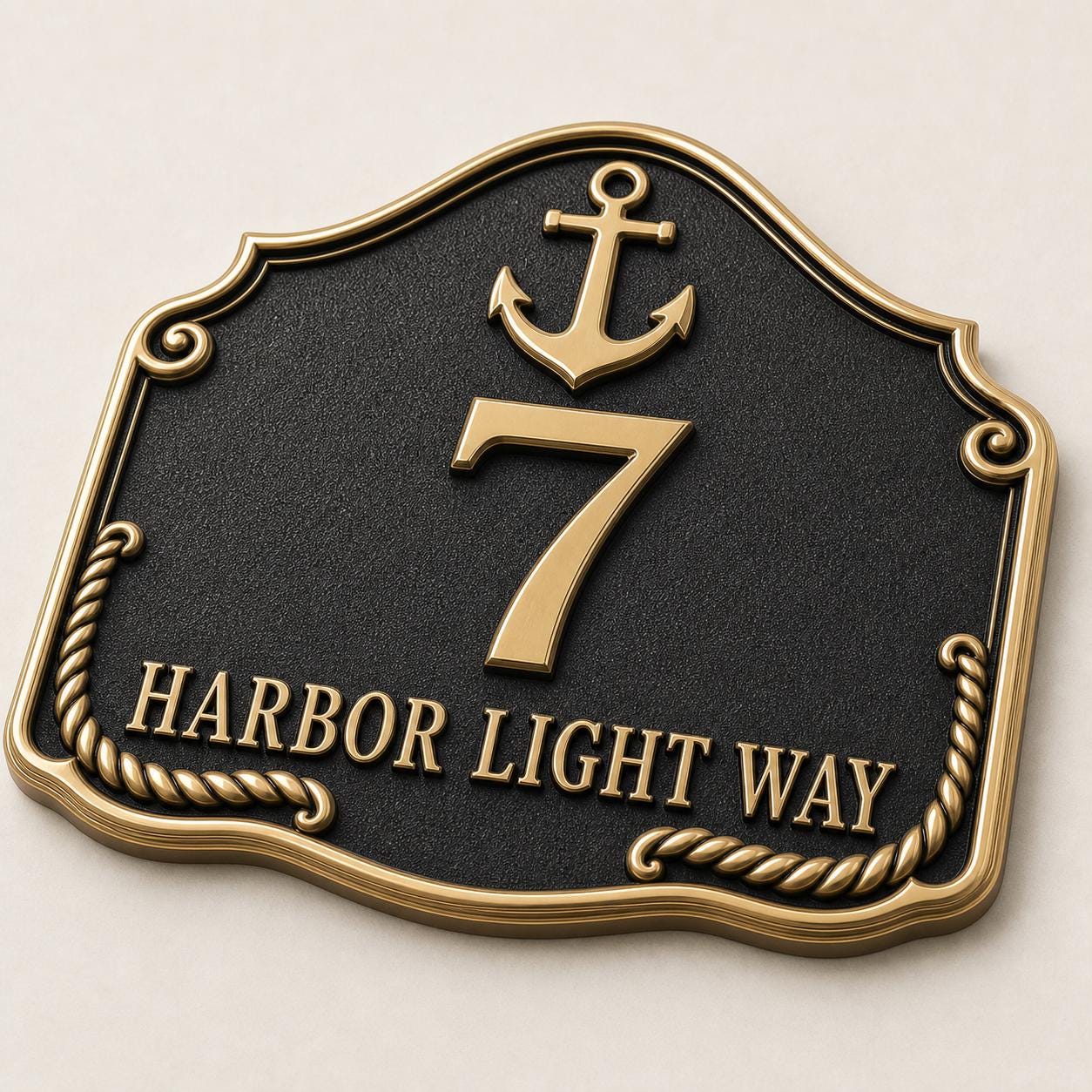 Personalised House Number Sign | Antique Brass Address Plaque | Custom Street/Family Name Board