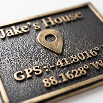 Personalized GPS Coordinates Plaque | Brass house plaque | Custom Brass Home Plaque | Housewarming Wedding Gift
