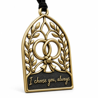 Large Personalized Wedding Ornament | I Choose You, Always Keepsake | Brass Anniversary Gift