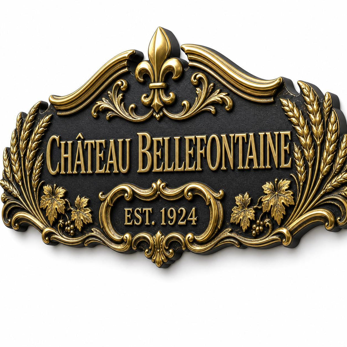 Personalized Antique Brass House Plate | Custom Château Name Sign | French Manor Address Plaque