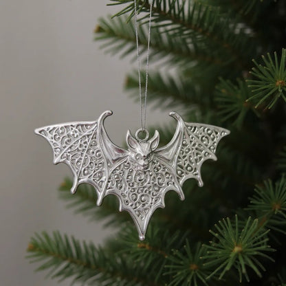 Silver Christmas Ornaments – Metallic Holiday Baubles (Set 3)