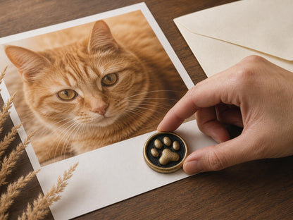 Custom Cat Paw Memorial Plaque, Antique Brass Keepsake, Personalised Cat Paw Print Ornament