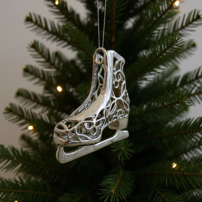 Silver Christmas Ornaments – Metallic Holiday Baubles (Set 3)