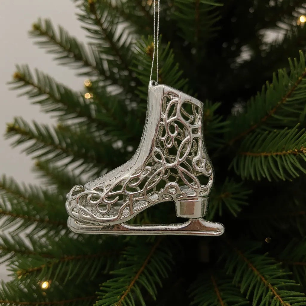 Silver Christmas Ornaments – Metallic Holiday Baubles (Set 3)