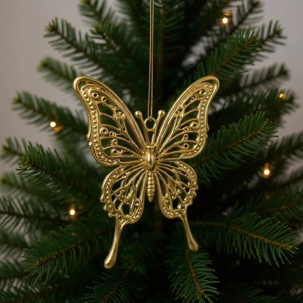 Gold Christmas Ornaments – Metallic Holiday Baubles (Set 3)