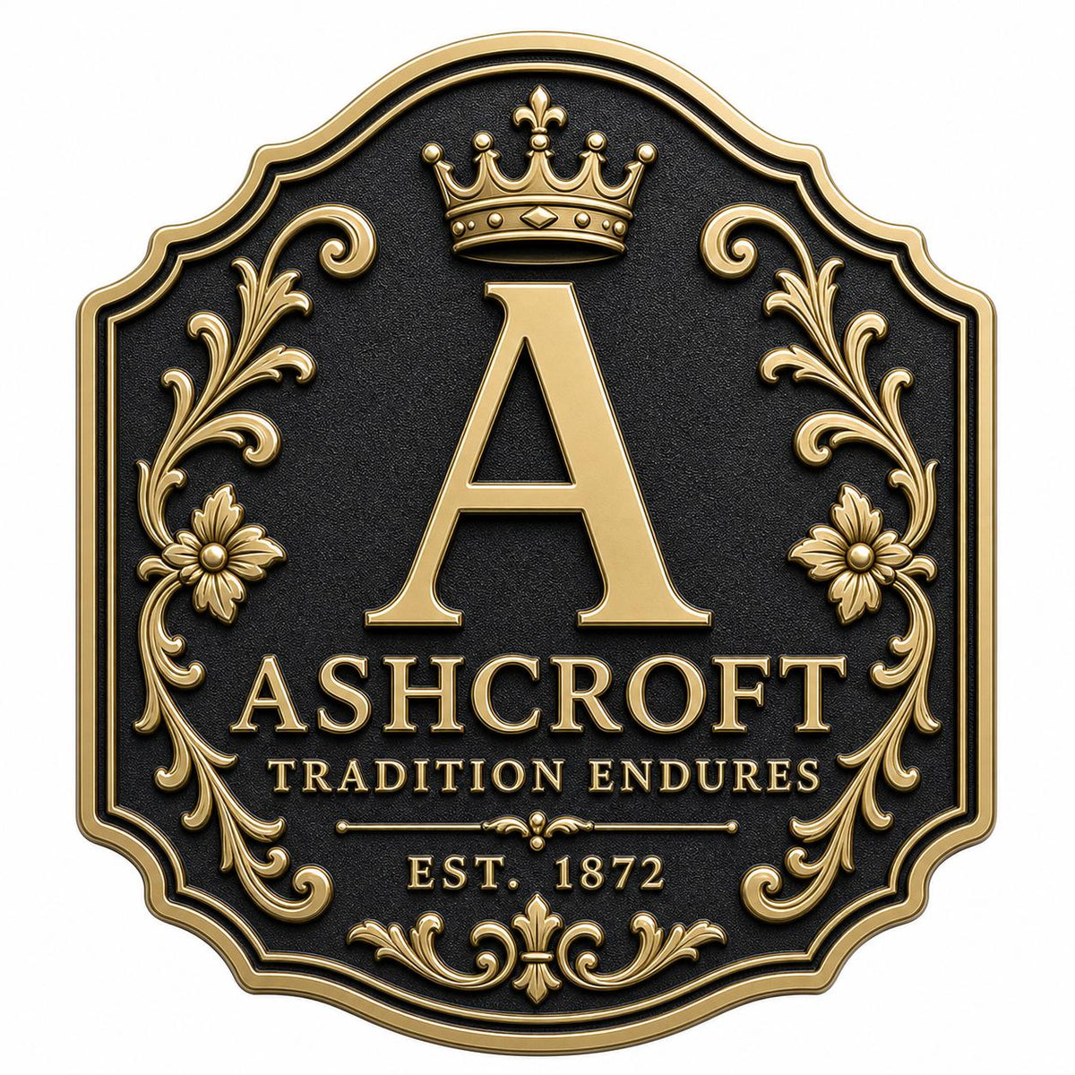 Custom Family Crest Plaque | Personalised Antique Brass Wall Sign