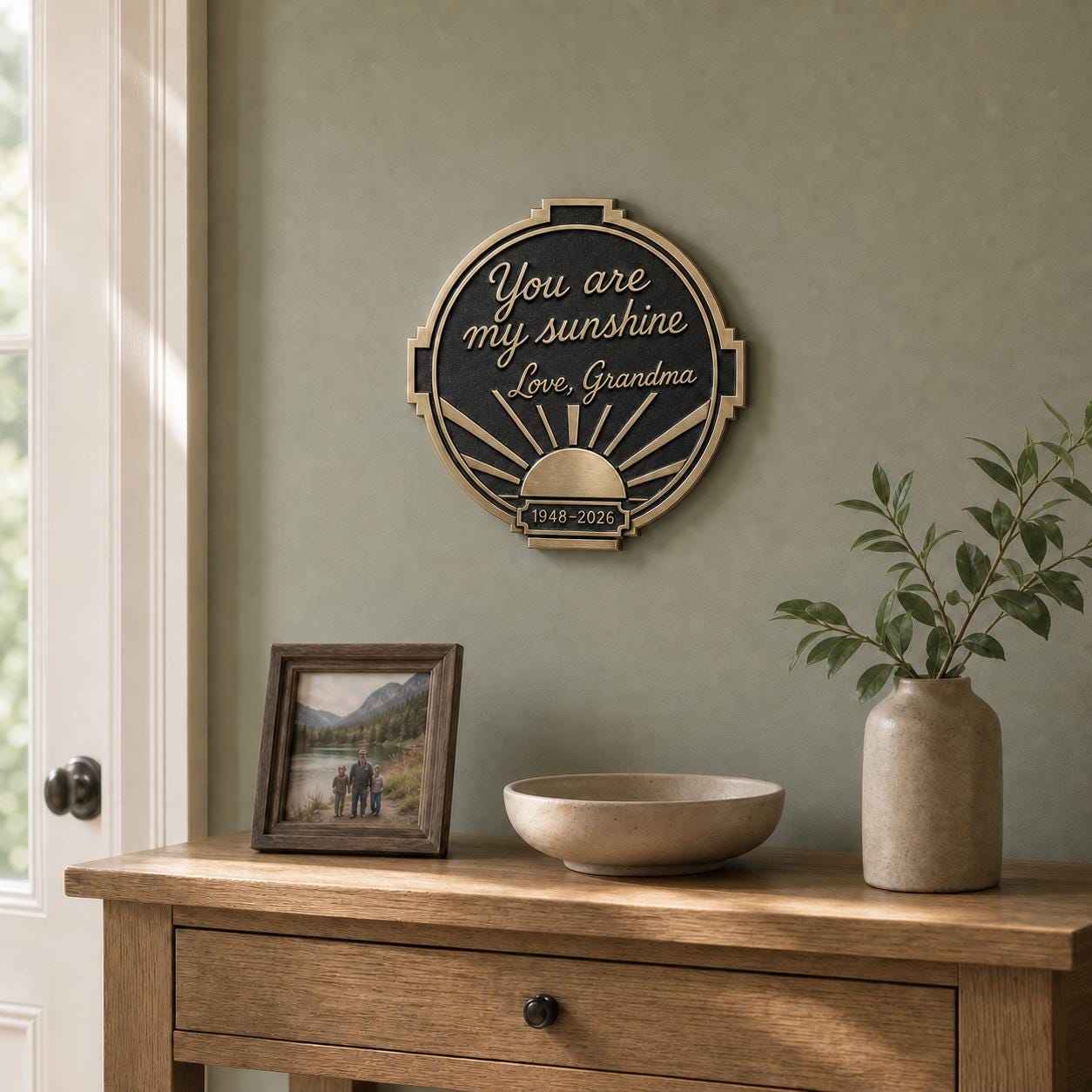 Custom Handwritten Message Plaque | Antique Brass Sign | Personalised Note Keepsake Gift