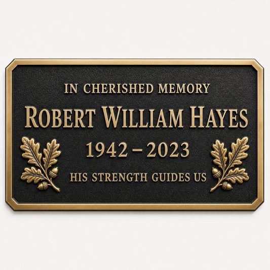 Memorial Garden Sign, Custom Remembrance Plaque, Raised Brass Design