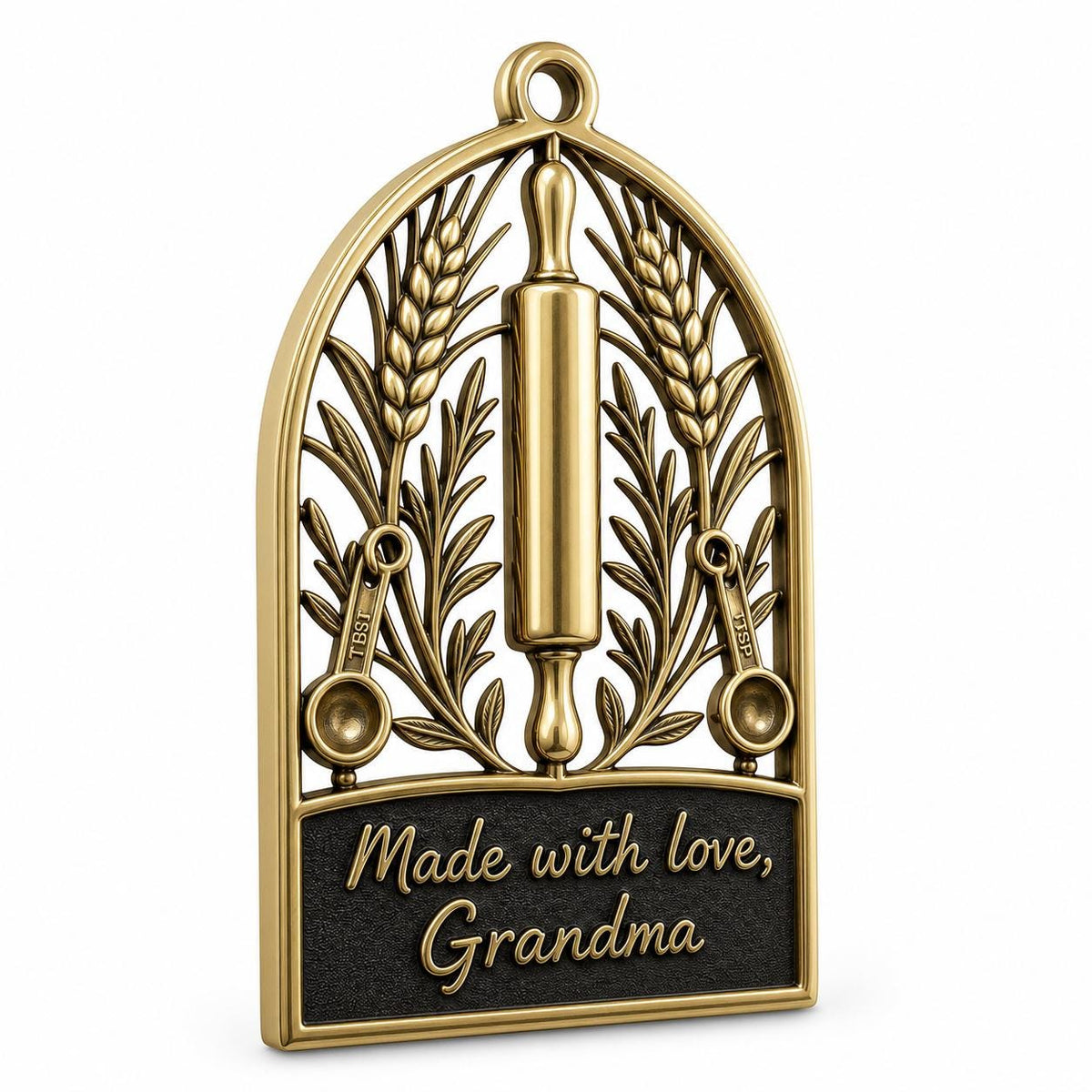 Large Personalized Memorial Ornament | Made with Love Keepsake | Copper Brass Christmas Decor