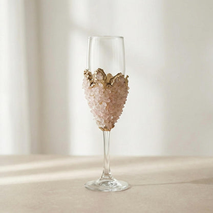 Agate Crystal Champagne Glasses – Stone Over the Bowl, 7 oz