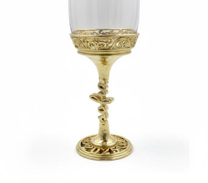 Personalised Wine Glasses Set | Electroformed Stem & Base, Wedding Gift (Set of 1 or 2)