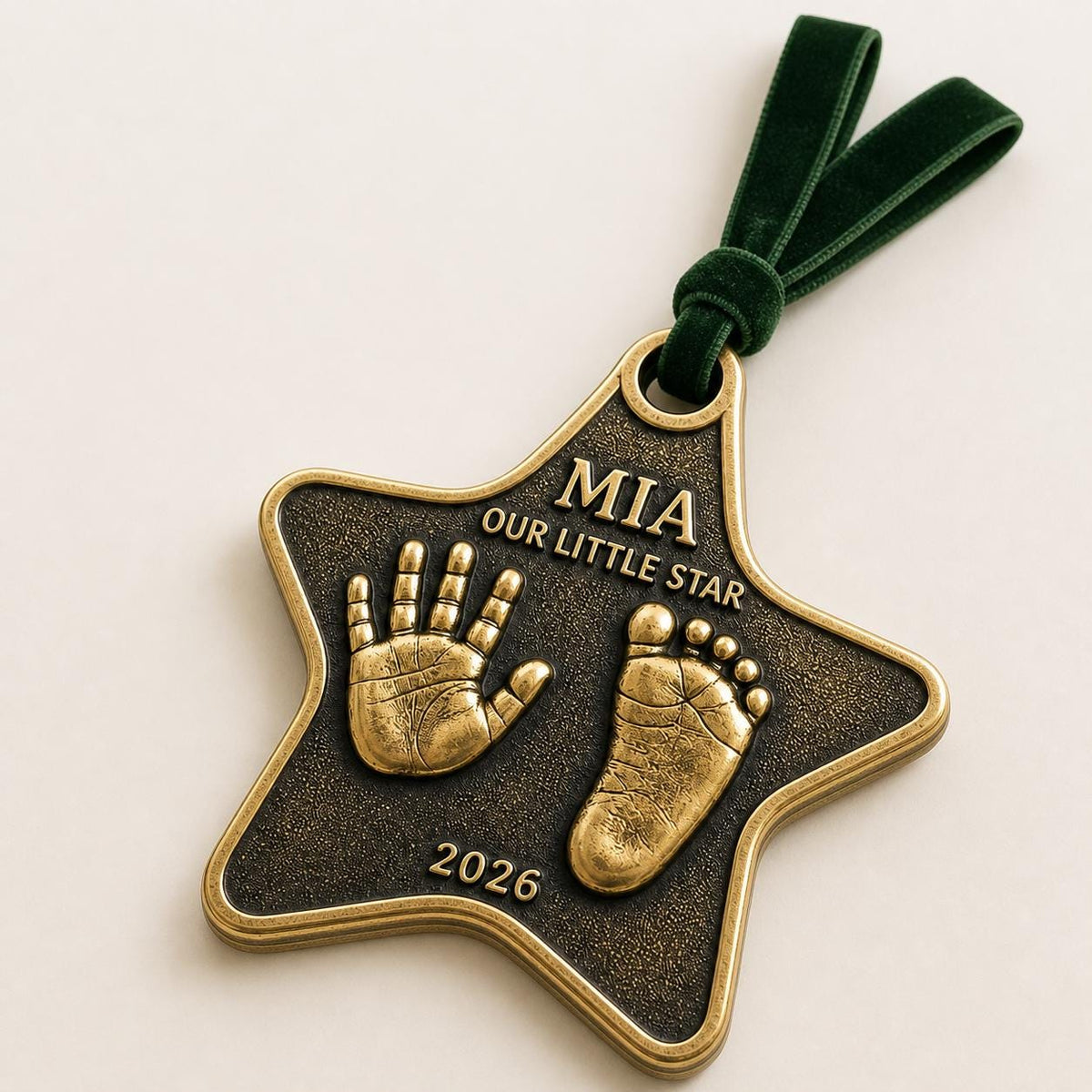 Baby Handprint and Footprint Ornament, Star
