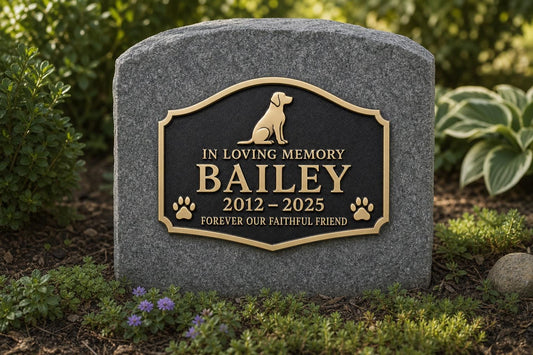 Personalised Memorial Sign, Pet Remembrance Plaque, Raised Antique Brass Design