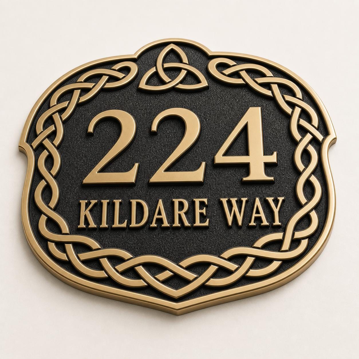 Personalised House Number Sign | Antique Brass Address Plaque | Custom Street/Family Name Board