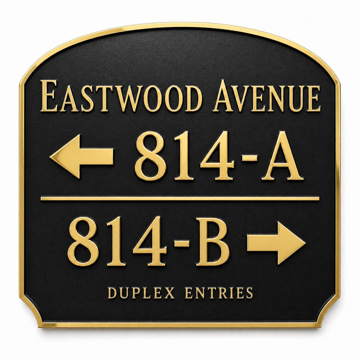 Personalized Duplex Address Sign, Left Right Entry Plaque, Custom Brass House Number Sign
