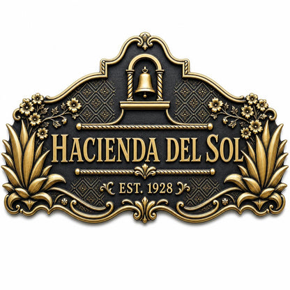 Personalized Antique Brass House Name Plaque | Spanish Style Address Sign