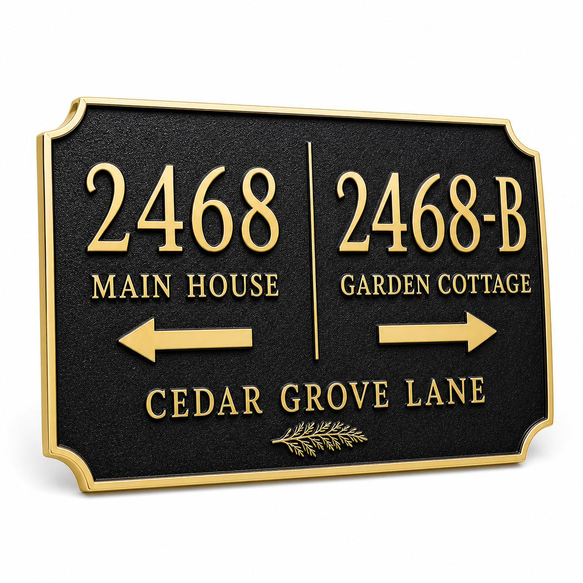 Personalized ADU Address Sign, Main House and Garden Cottage Wayfinding Brass Plaque