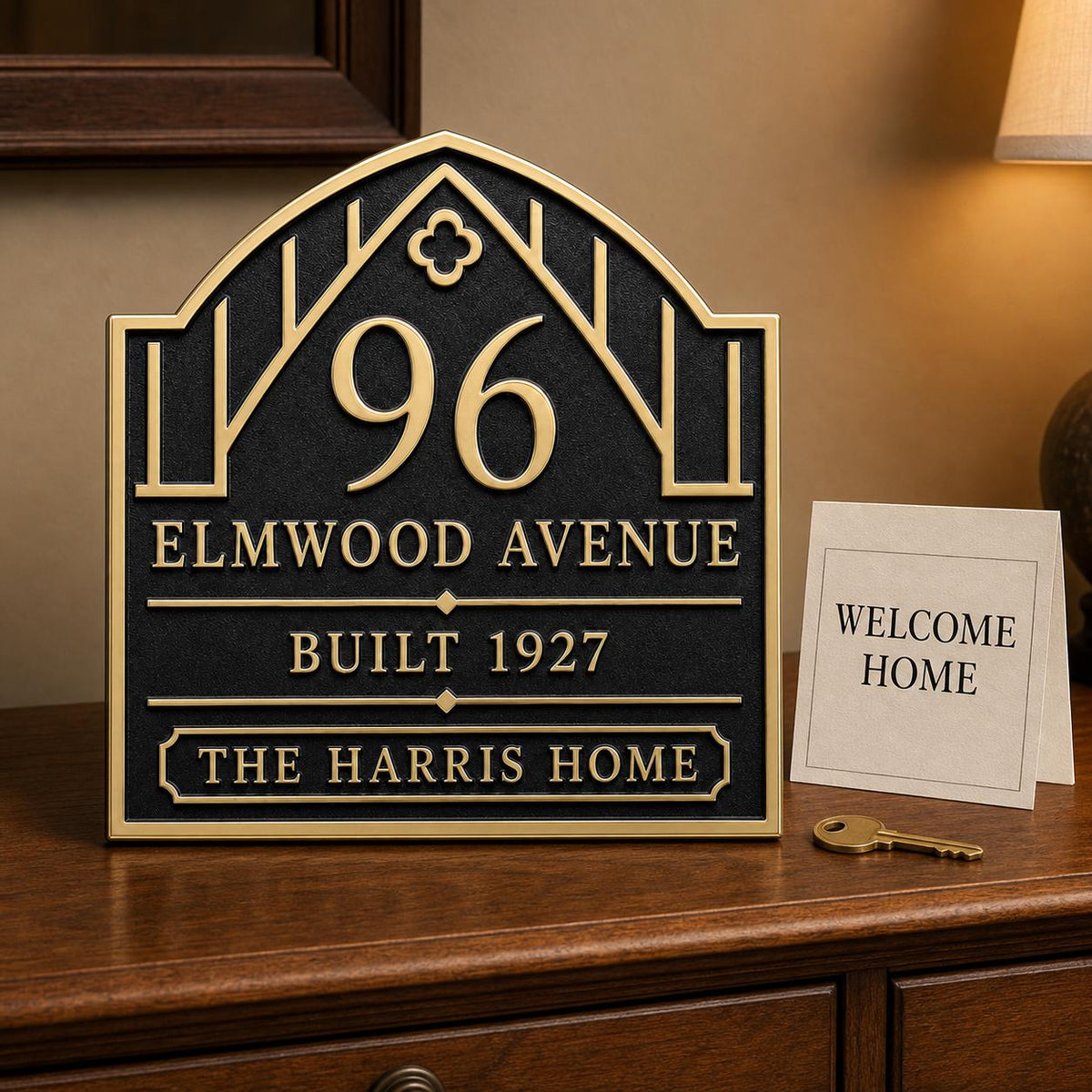 Personalized House Number Plaque | Custom Brass Address Sign