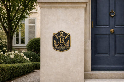 Family Heritage Plaque | Bespoke Coat of Arms, Name & Founding Date | Raised Metal Wall Art