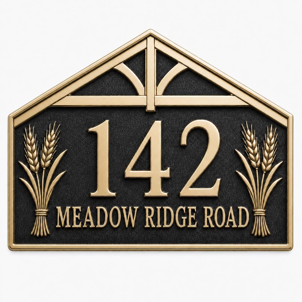 Personalised House Number Sign | Antique Brass Address Plaque | Custom Street/Family Name Board