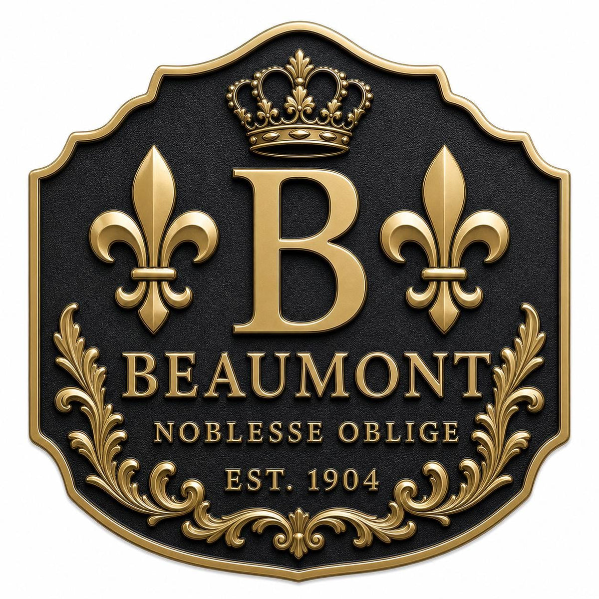 Custom Surname Crest Wall Sign | Personalised Family Initial, Motto & Antique Brass Relief