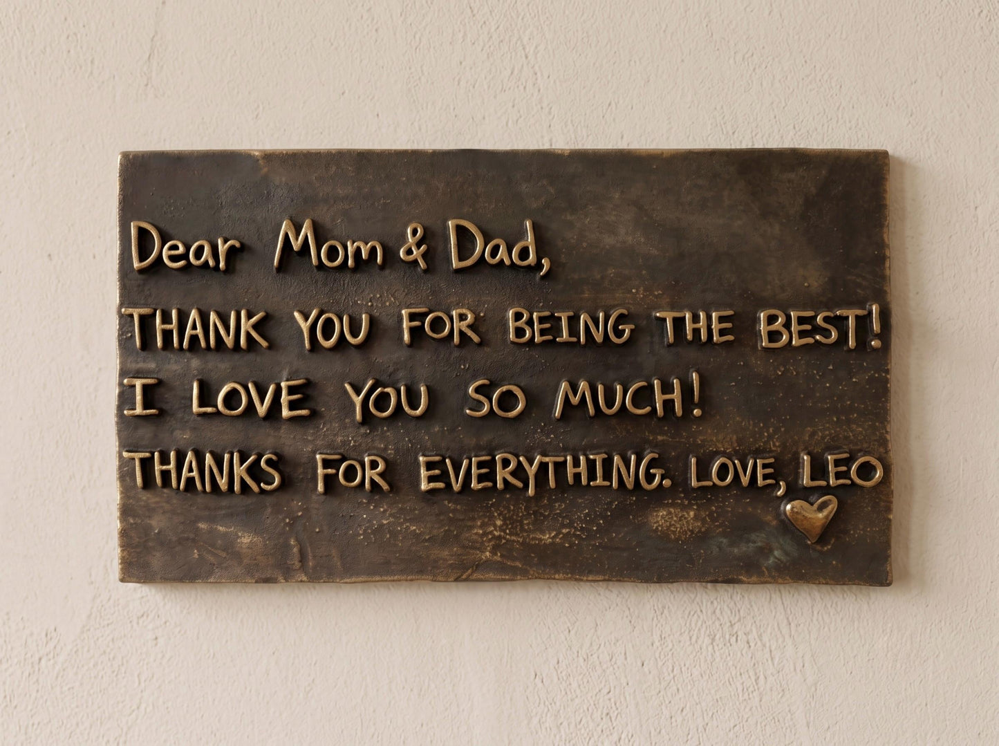 Custom Handwritten Note Plaque | Antique Brass Message Sign | Personalized Letter Keepsake Gift