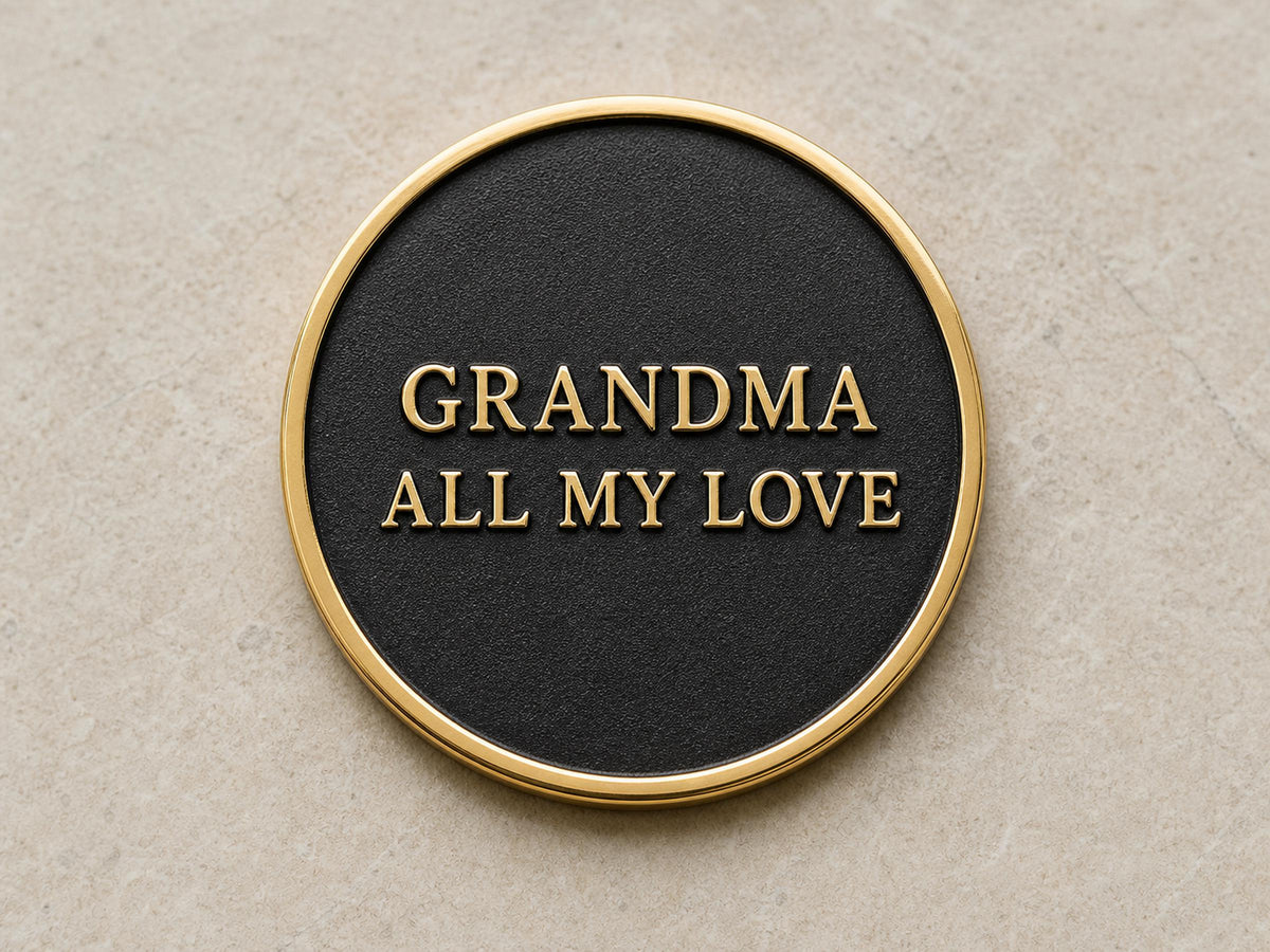 Custom Grandma Thumbprint Memorial Plaque, Antique Brass Keepsake, Personalised Handwriting Remembrance Gift