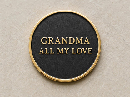 Custom Grandma Thumbprint Memorial Plaque, Antique Brass Keepsake, Personalised Handwriting Remembrance Gift