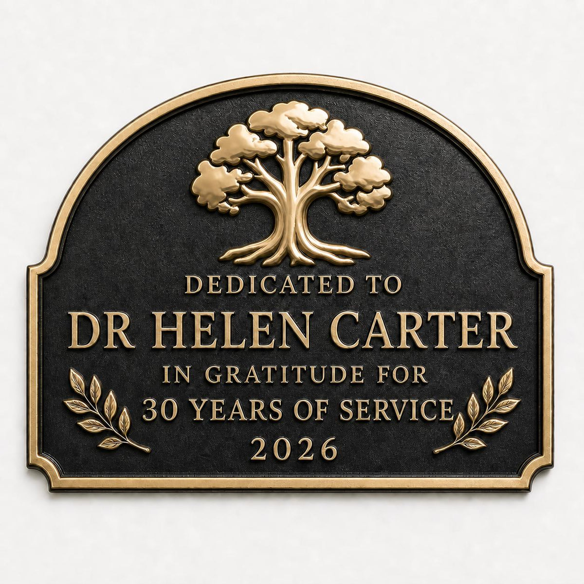 Personalised Bereavement Plaque, Floral Memory Sign, Antique Brass Memorial