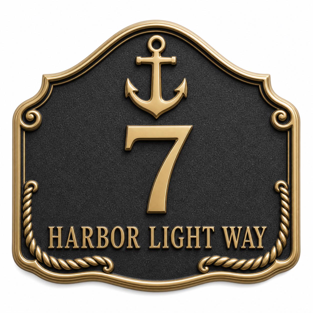 Personalised House Number Sign | Antique Brass Address Plaque | Custom Street/Family Name Board