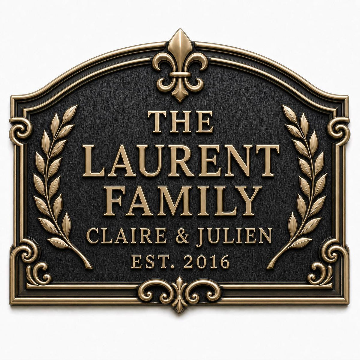 Personalised House Name Sign | Antique Brass Address Plaque | Custom Family Plaques