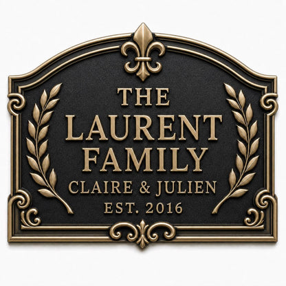 Personalised House Name Sign | Antique Brass Address Plaque | Custom Family Plaques