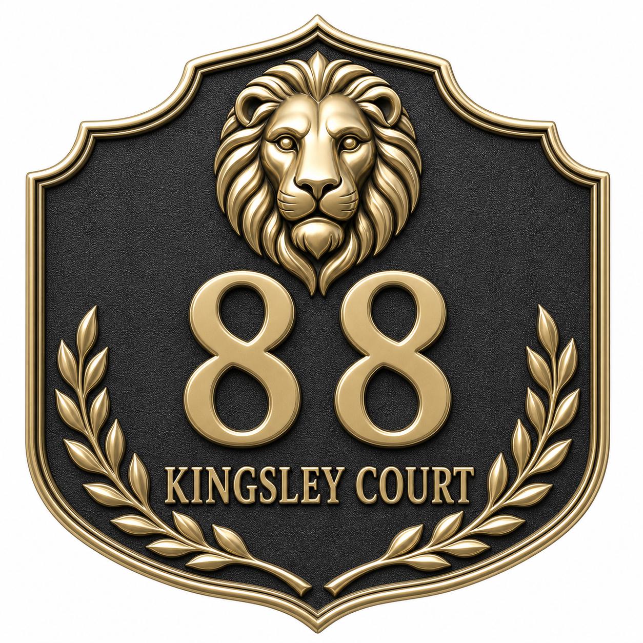 Personalised House Number Sign | Antique Brass Address Plaque | Custom Street/Family Name Board