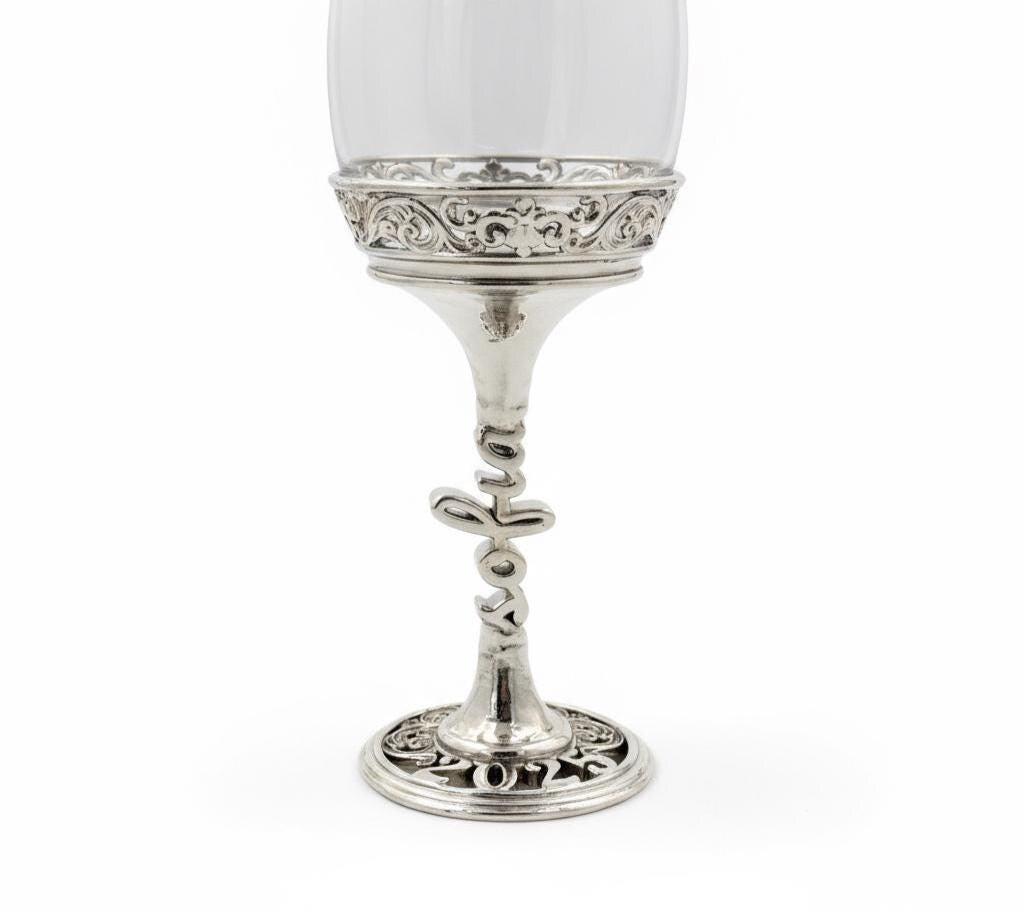 Personalised Wine Glasses Set | Electroformed Stem & Base, Wedding Gift (Set of 1 or 2)