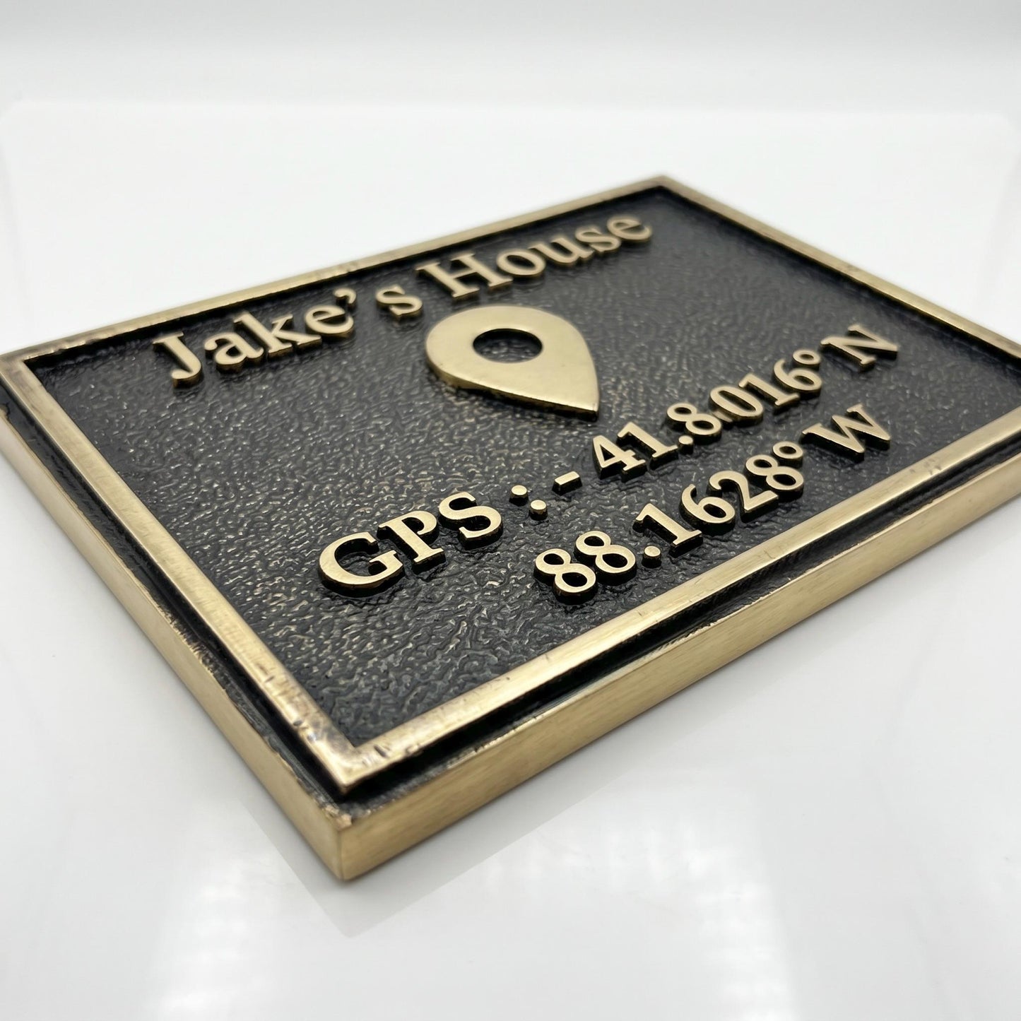 Personalized GPS Coordinates Plaque | Brass house plaque | Custom Brass Home Plaque | Housewarming Wedding Gift