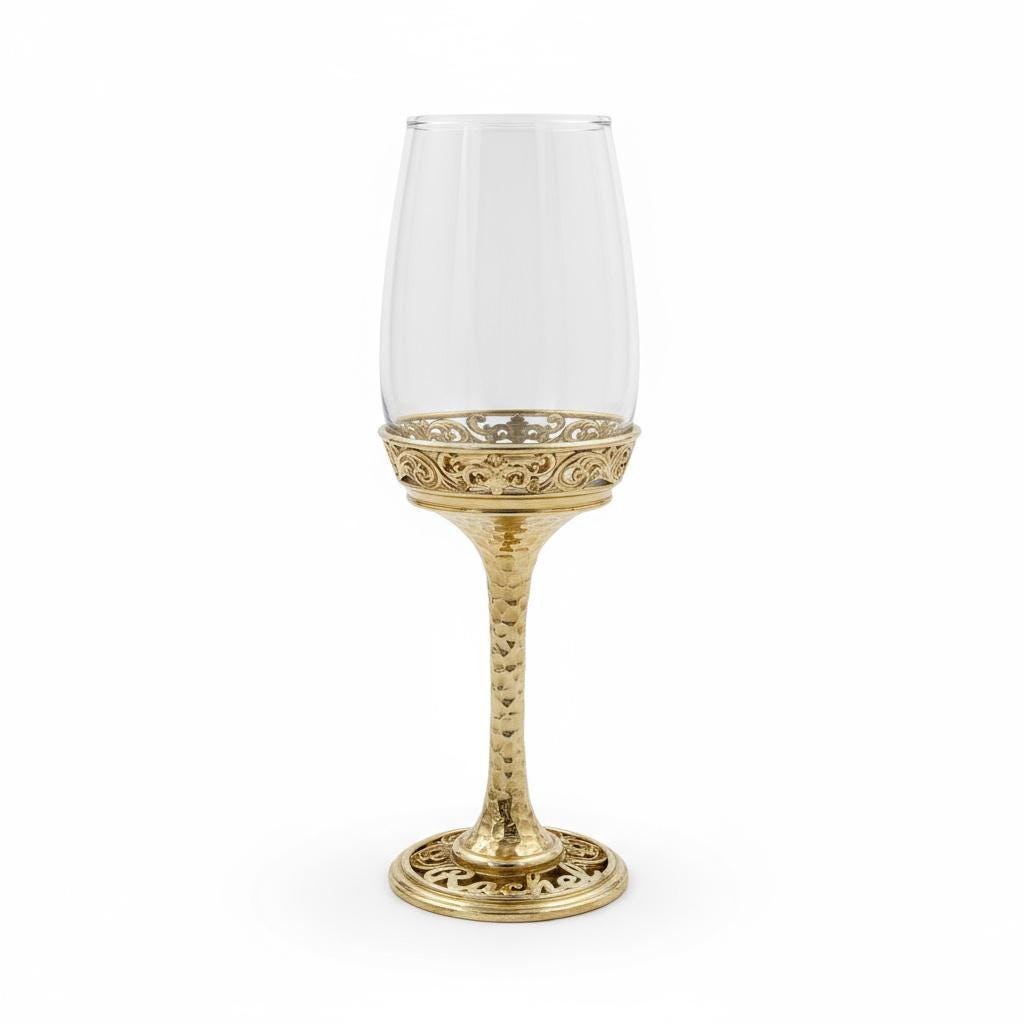 Personalised Wine Glasses Set | Electro-Formed Metal Base (Set of 1 or 2)