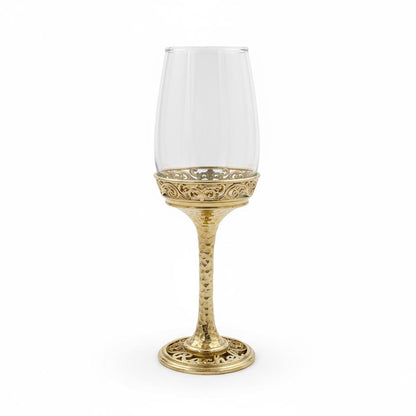 Personalised Wine Glasses Set | Electro-Formed Metal Base (Set of 1 or 2)