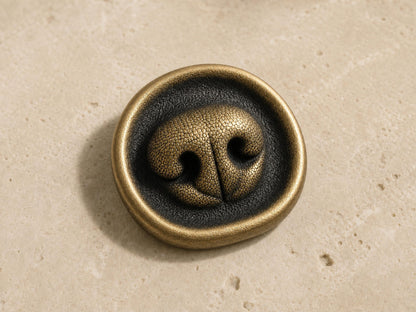 Custom Pet Nose Memorial Plaque, Antique Brass Keepsake, Personalised Dog/Cat Ornament