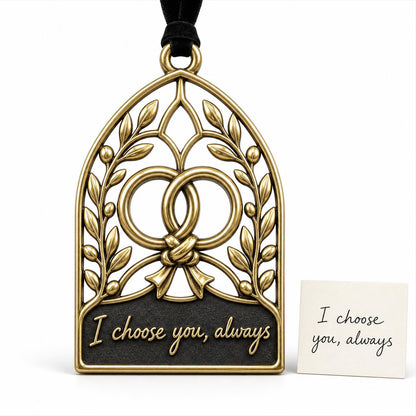 Large Personalized Wedding Ornament | I Choose You, Always Keepsake | Brass Anniversary Gift