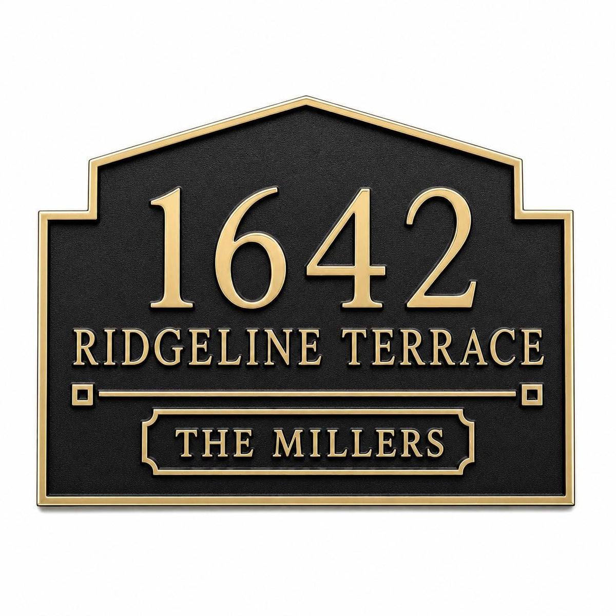 Personalized House Number Plaque | Custom Address Sign | Brass Family Name Street Sign